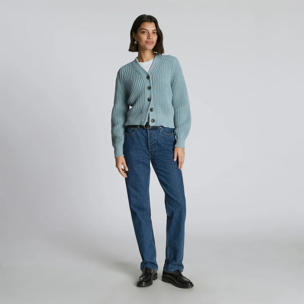 The Texture Cotton Cardigan | Blue Shadow (2)