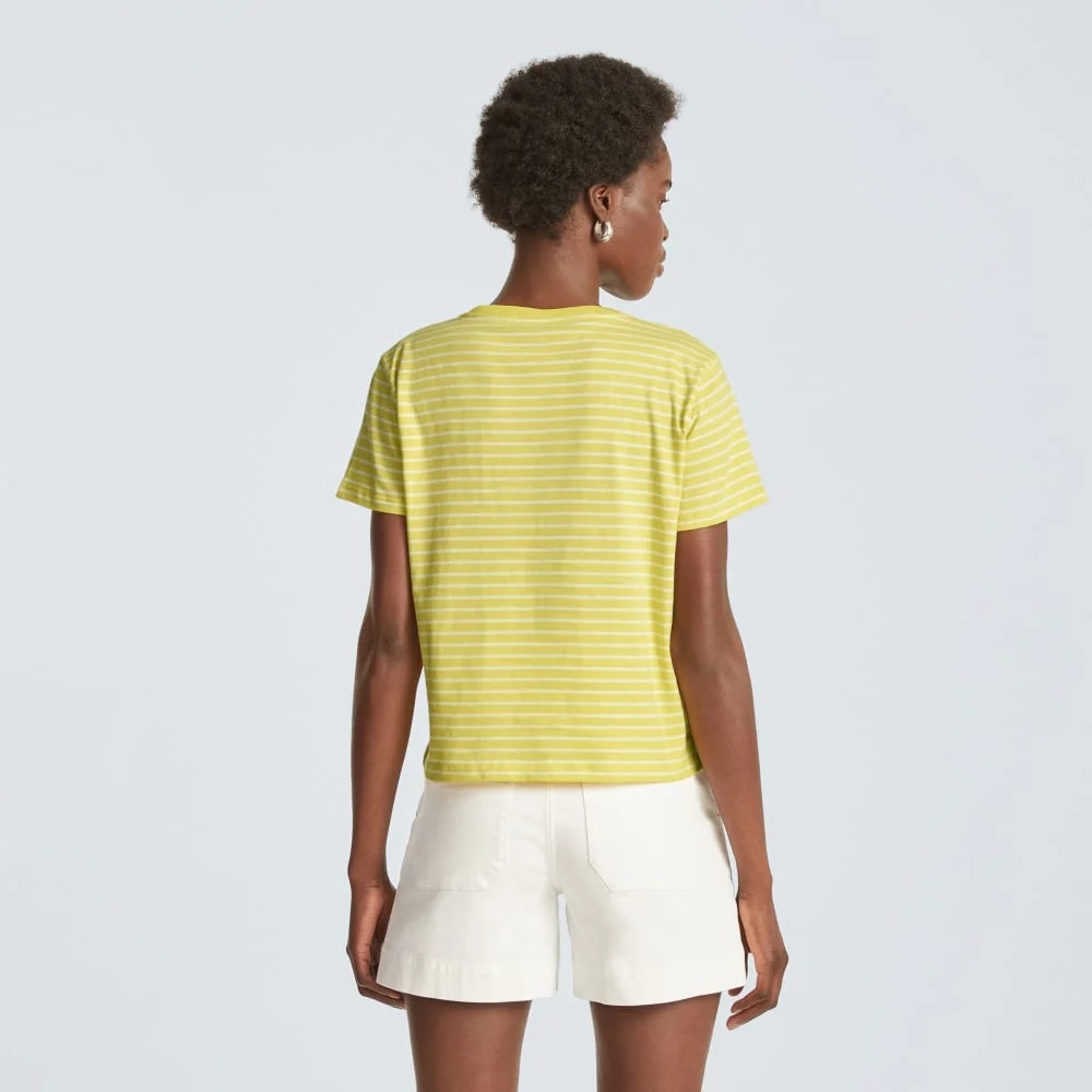 The Box-Cut Tee in Essential Cotton | Acacia / Tan | No Pocket (2)