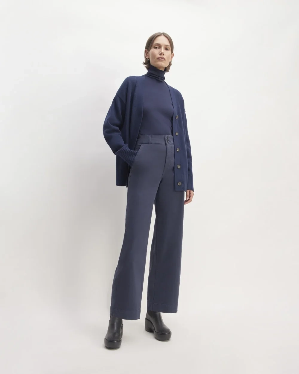 The Organic Cotton Cardigan | Navy (2)