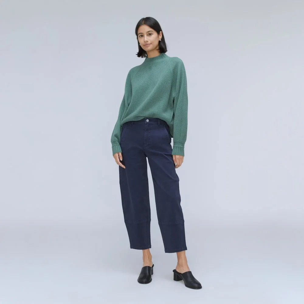 The Cashmere Ribbed Turtleneck | Heathered Dusty Aqua (2)