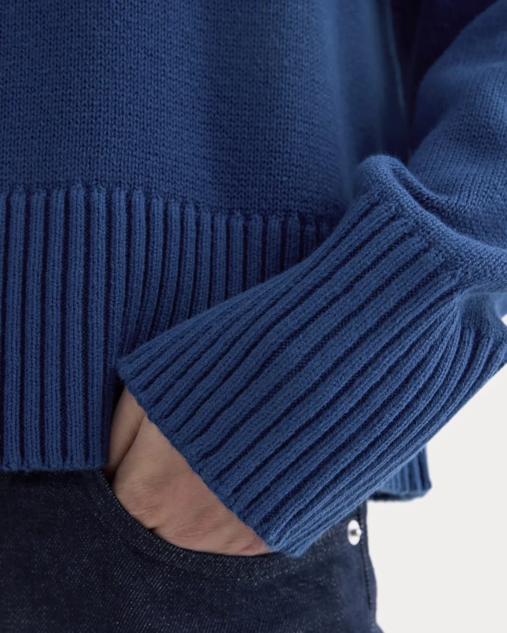 The Boxy Turtleneck in Everyday Cotton | Deep Lazuli Blue (2)