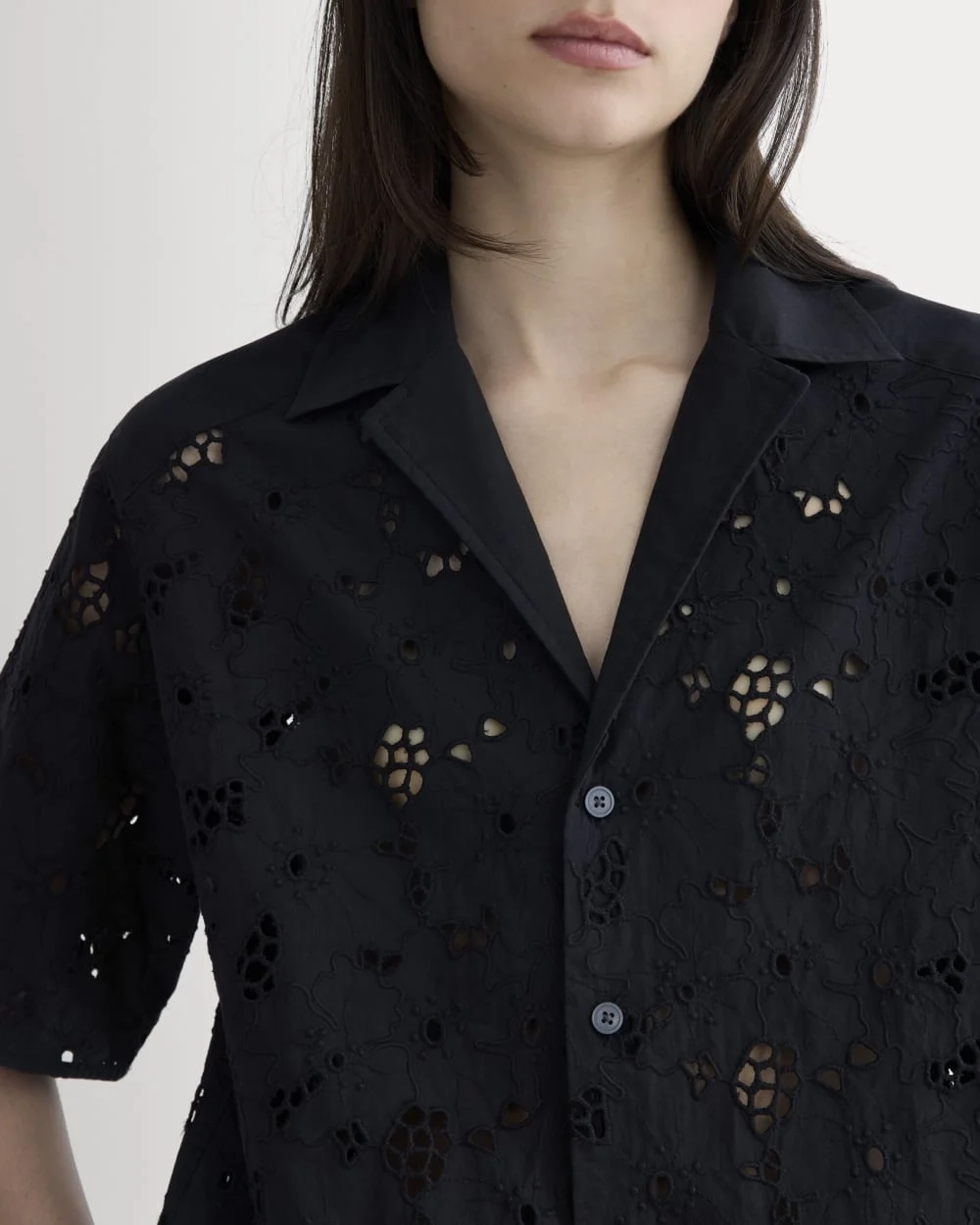 The Eyelet Camp Shirt | Black (2)
