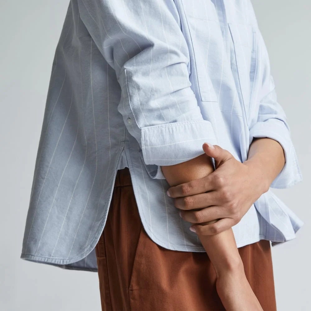 The Boxy Oxford | Periwinkle / White (2)