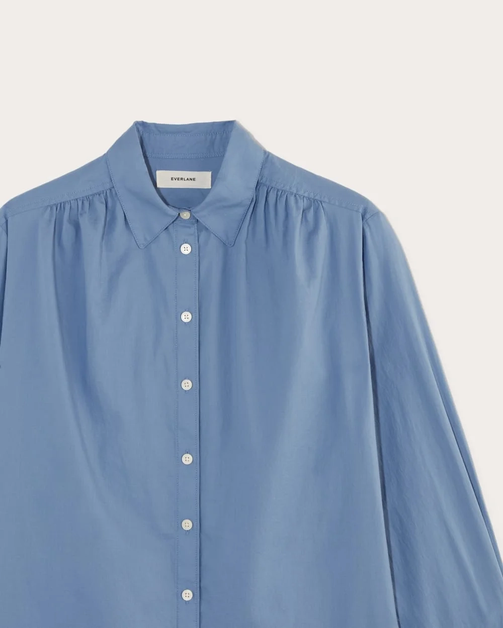 The Gathered Shirt in Silky Cotton | Bluebell (2)