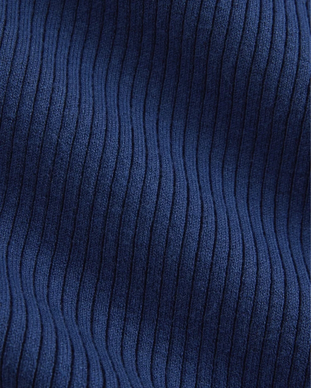 Boat-Neck Ribbed Knit | Estate Blue (2)