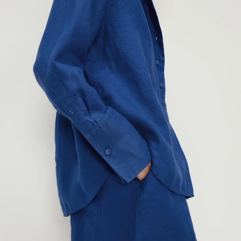 The Linen Popover Shirt | Mazarine Blue (2)