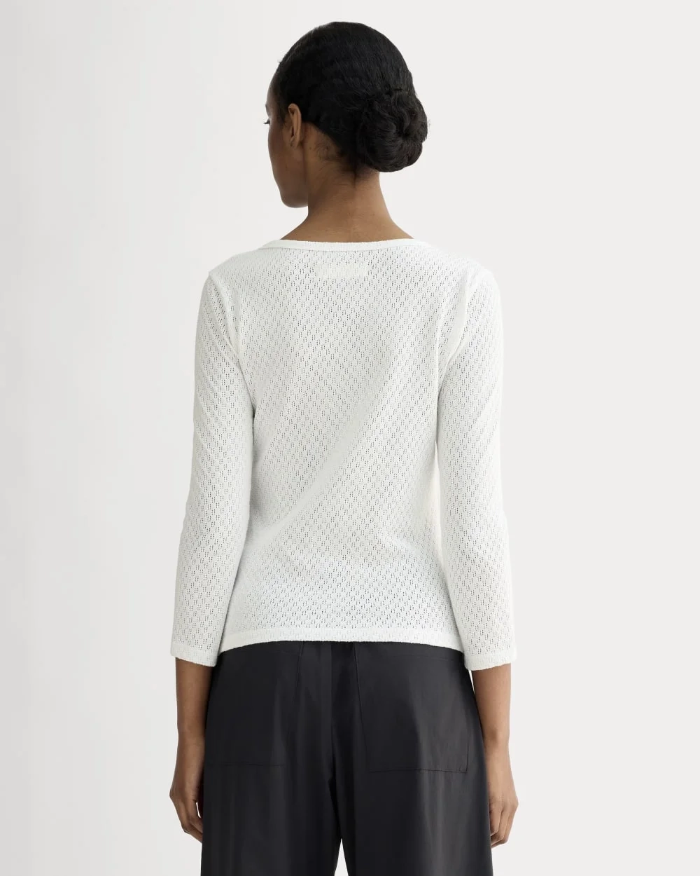 The Pointelle Scoop-Neck Top | White (2)