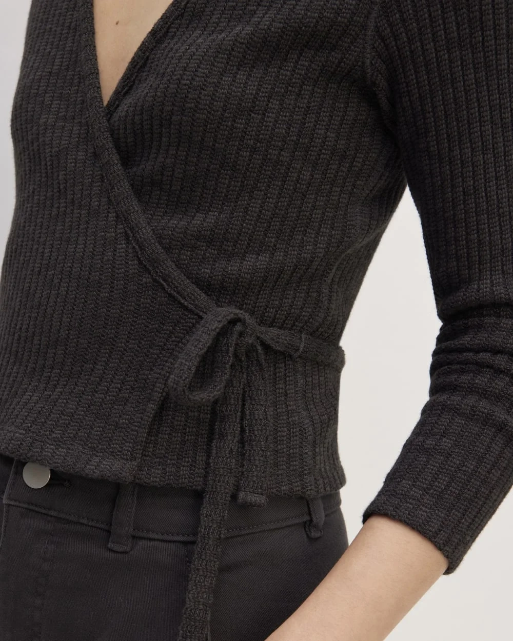 The Cozy Rib Wrap Top | Black (2)