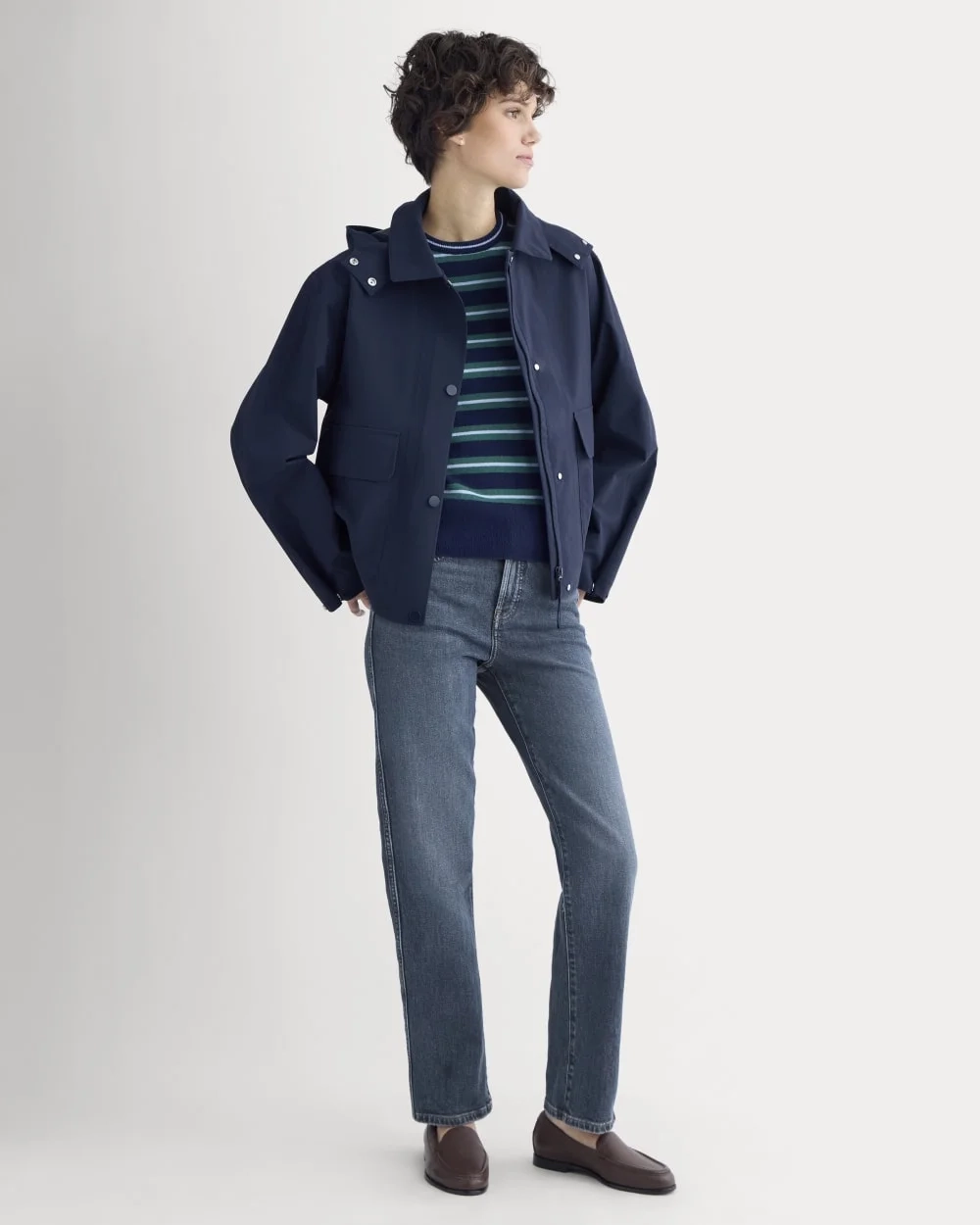 Re:Cycled Nylon Barrel Jacket | Deep Navy (3)