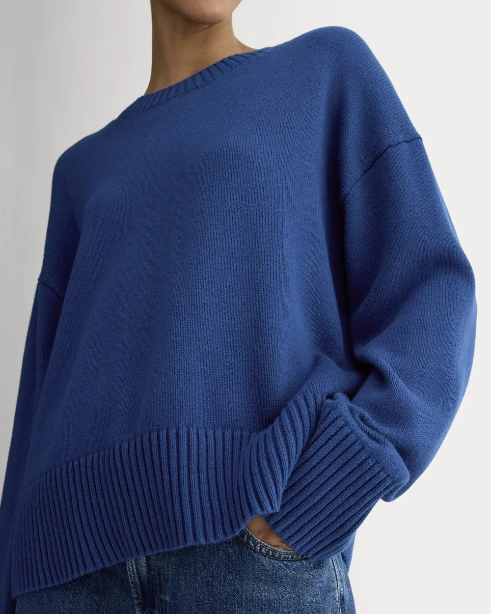 The Boxy Sweater in Everyday Cotton | Bright Cobalt (2)
