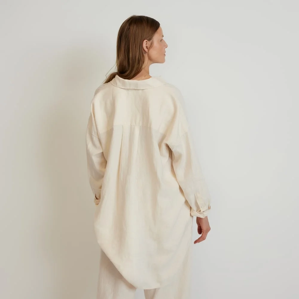 The Way-Long Linen Shirt | Canvas (2)