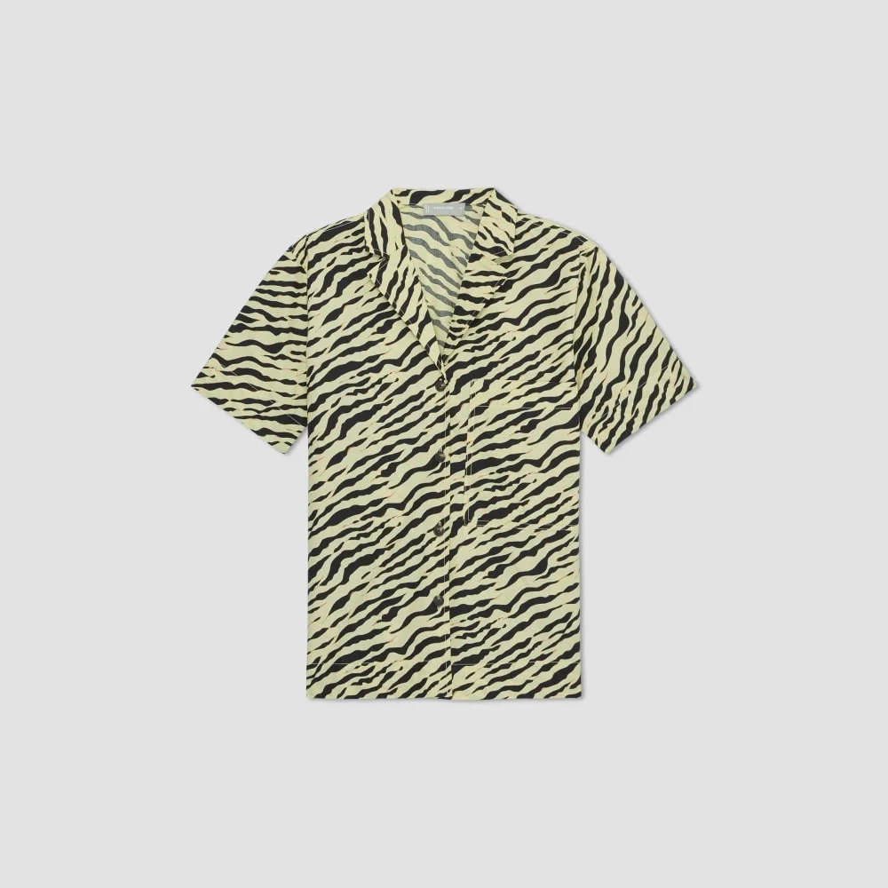 The Poplin Shirt | Pale Yellow Tiger Stripe (2)