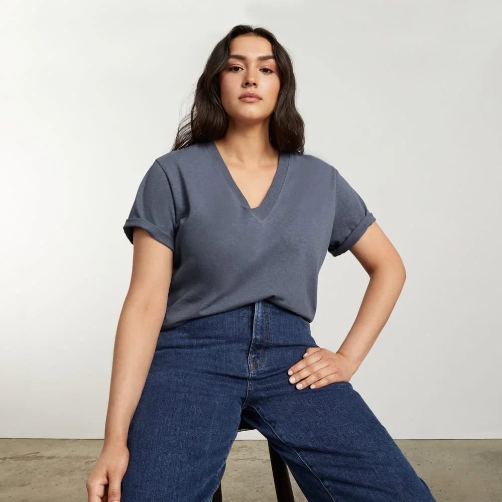 The Vintage V-Neck Hemp Tee | Atlantic (3)