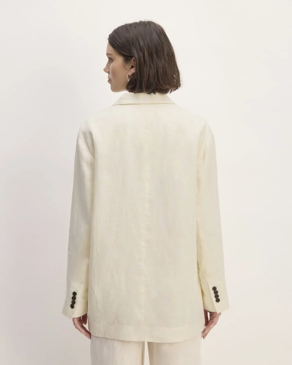 The Linen Double Breasted Blazer | Bone (2)