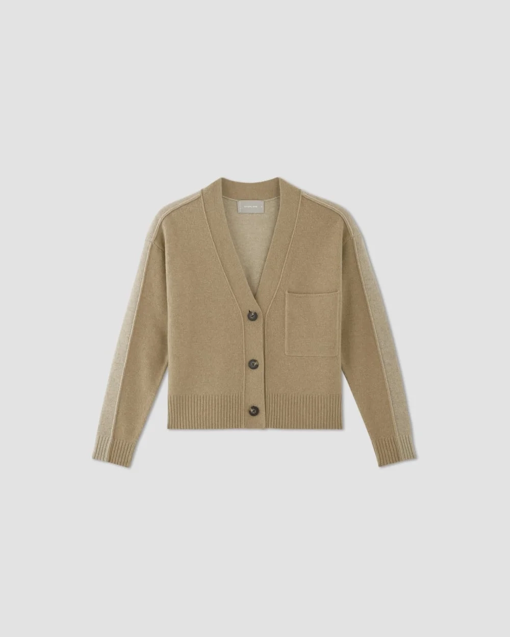 The Good Merino Wool Cardigan | Light Camel / Dark Oat (2)