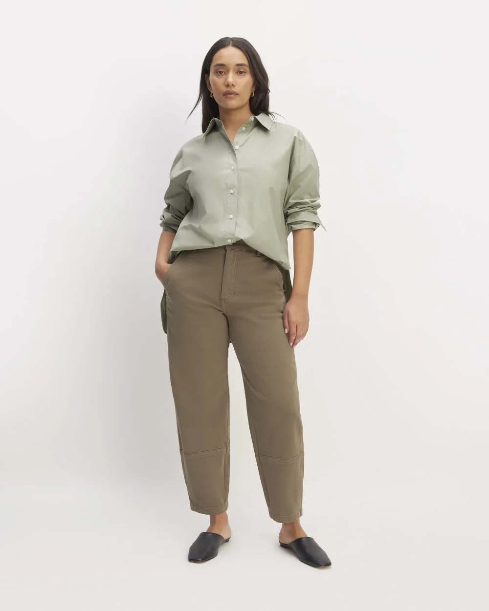 The Supima® Cotton Boyfriend Shirt | Sage Green (2)