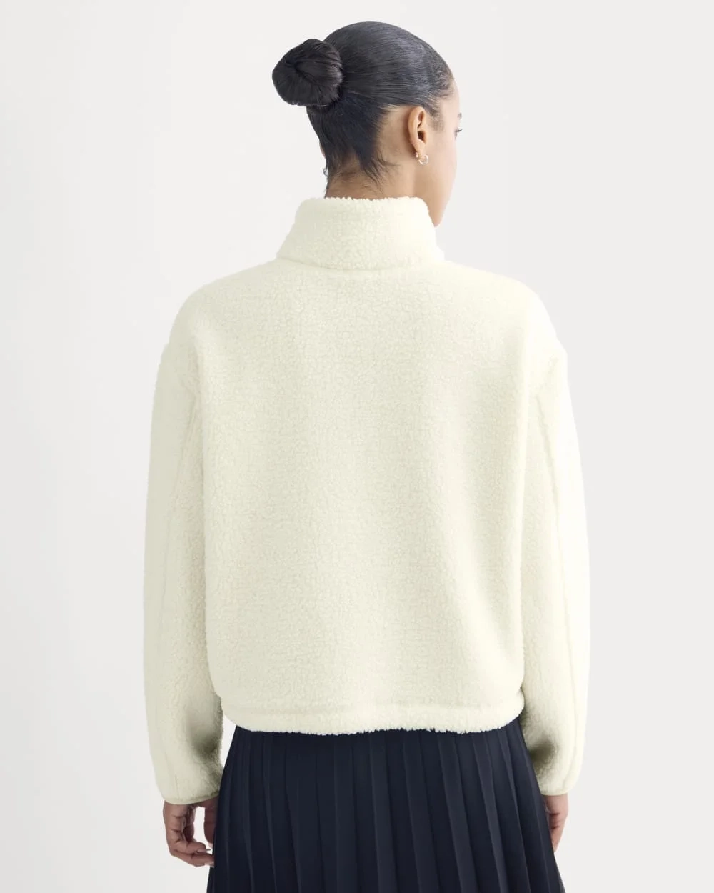 Reversible Teddy Half-Zip Pullover | Bone/Birch (2)