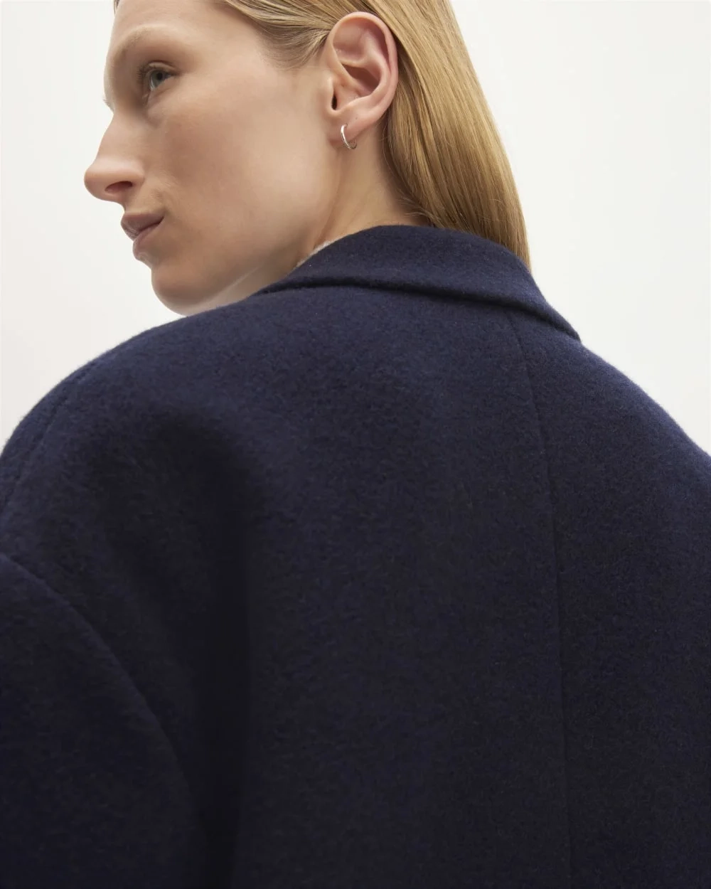 The Italian ReWool® Cocoon Coat | Navy (2)