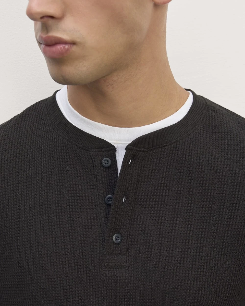 The Waffle Long-Sleeve Henley | Black (2)