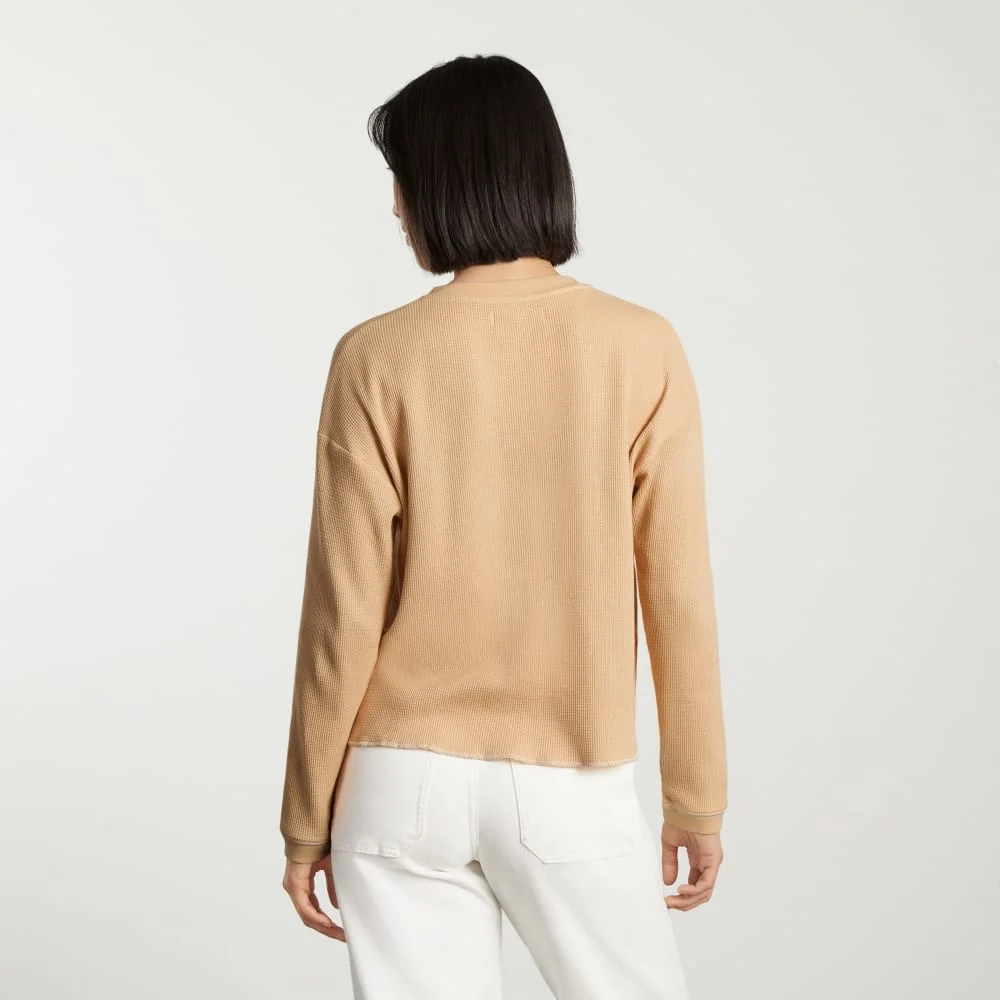The Organic Cotton Waffle Henley | Sesame (2)