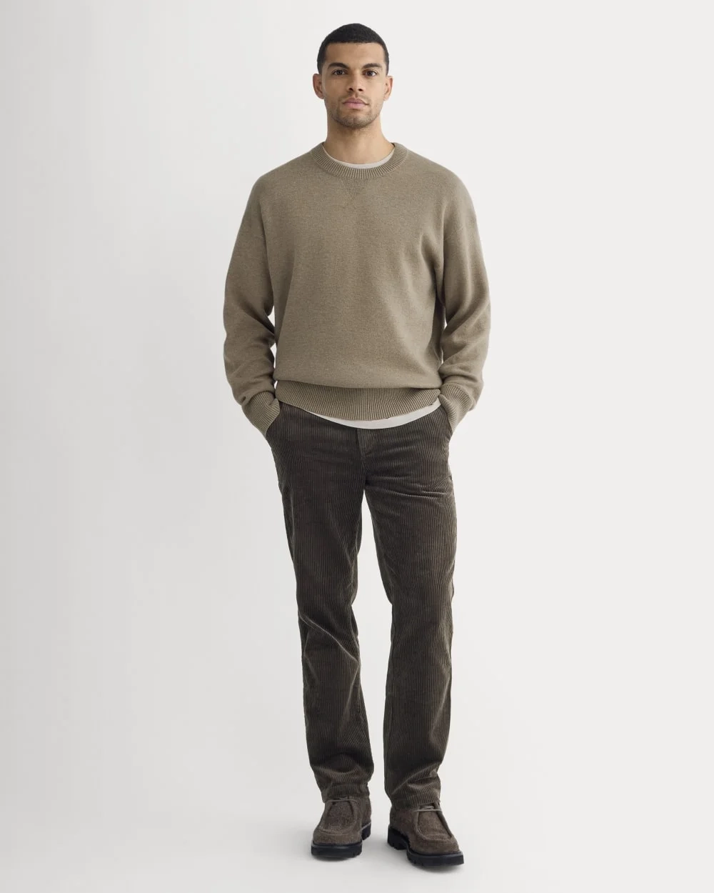 Luxe Merino Double-Knit Sweater | Taupe Melange (3)