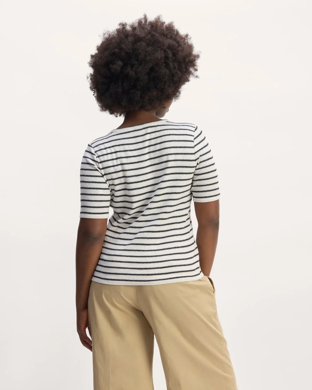 The Vintage Rib Scoop-Neck Top | Bone / Black (2)