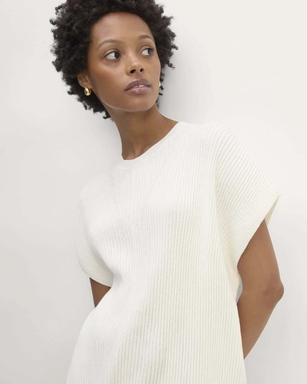 The Cotton Knit Caftan Top | Bone (2)