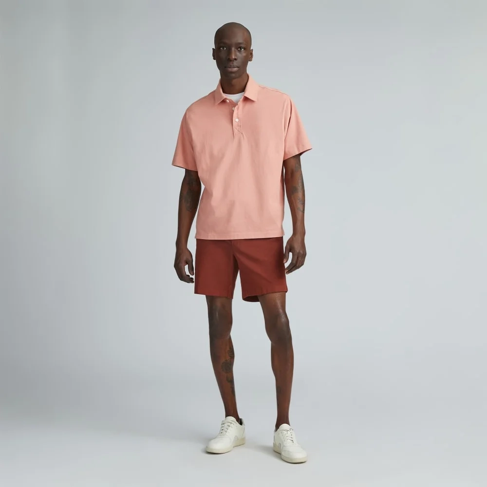 The Premium Weight Relaxed Polo | Light Rose (2)