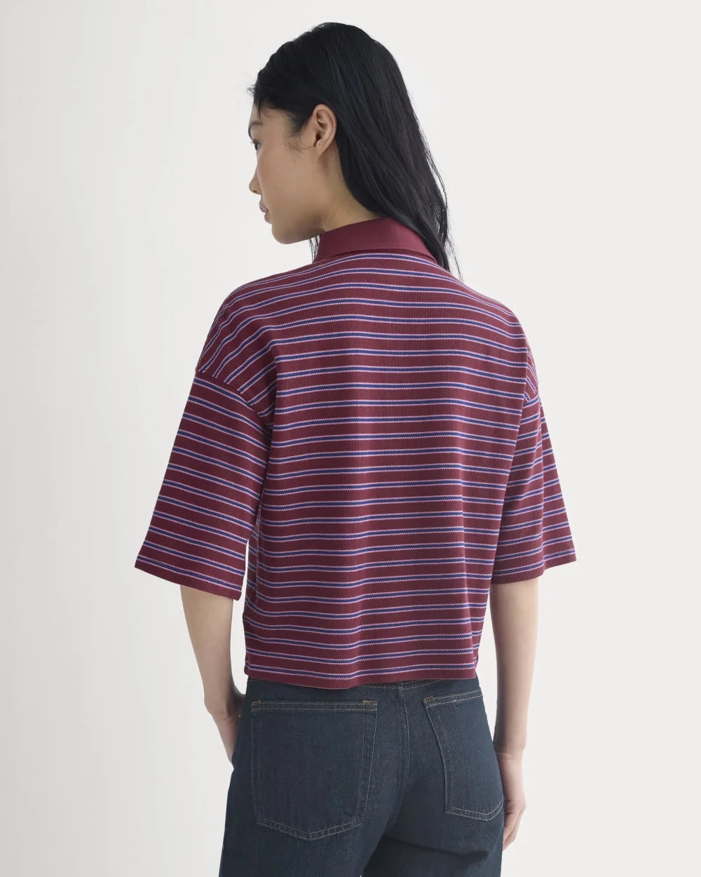 Pique Boxy Polo | Pomegranate/Heather Rose/Estate Blue (2)