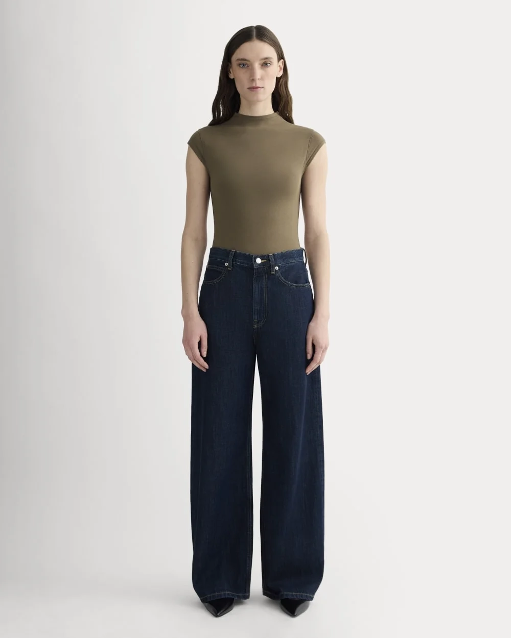 The Form Funnel-Neck Bodysuit | Deep Taupe