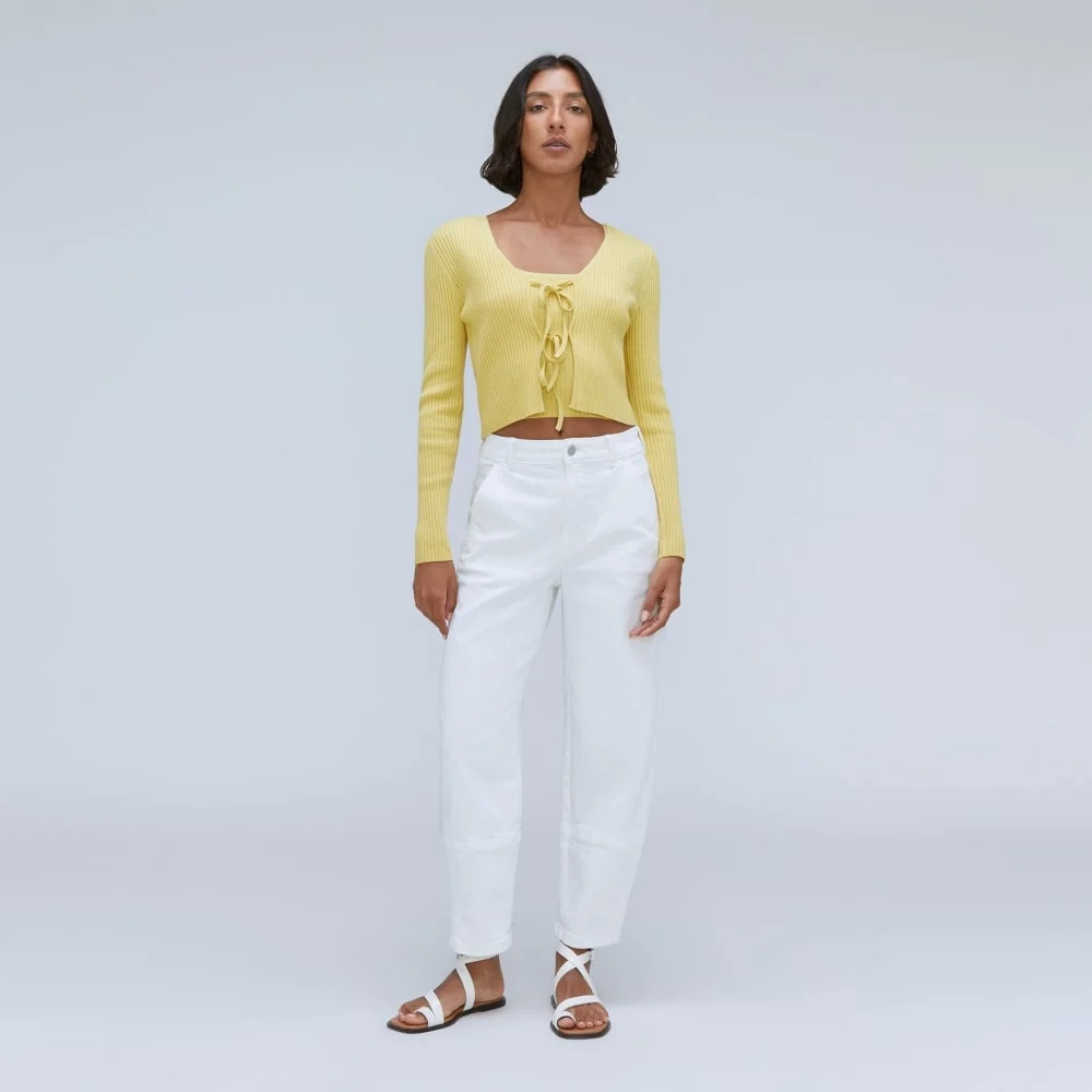 The Cotton-Merino Front-Tie Top | Dandelion (2)