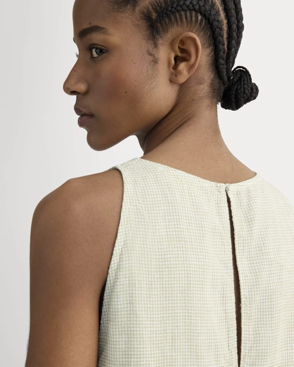 The Linen High-Neck Tank | Elm Gingham (2)