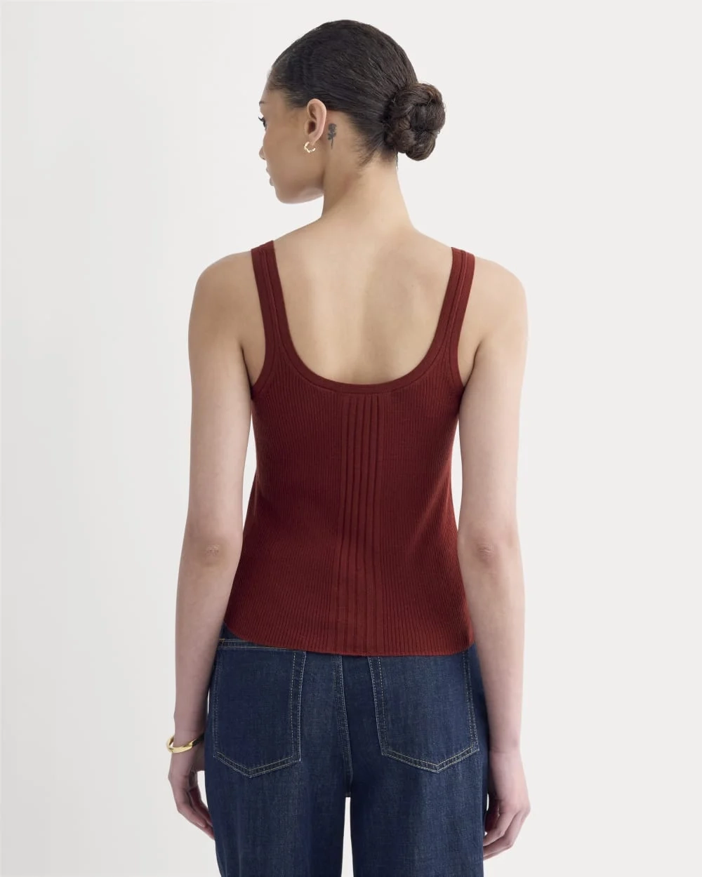 The Light Ribbed Cami in Ultrasoft Merino | Merlot (2)