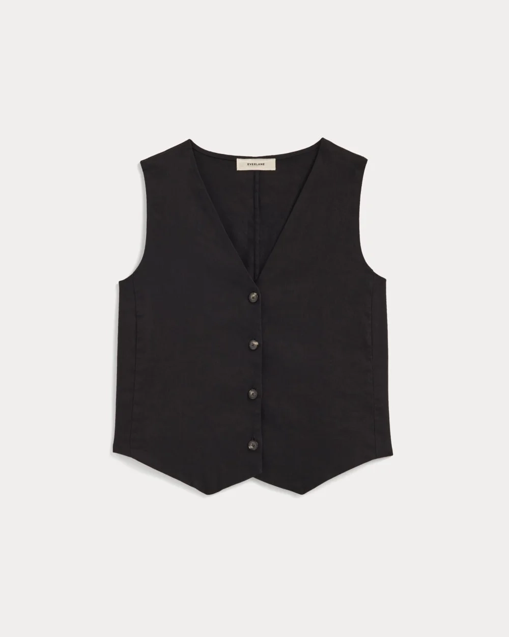 The Vest in Stretch Linen | Black (2)