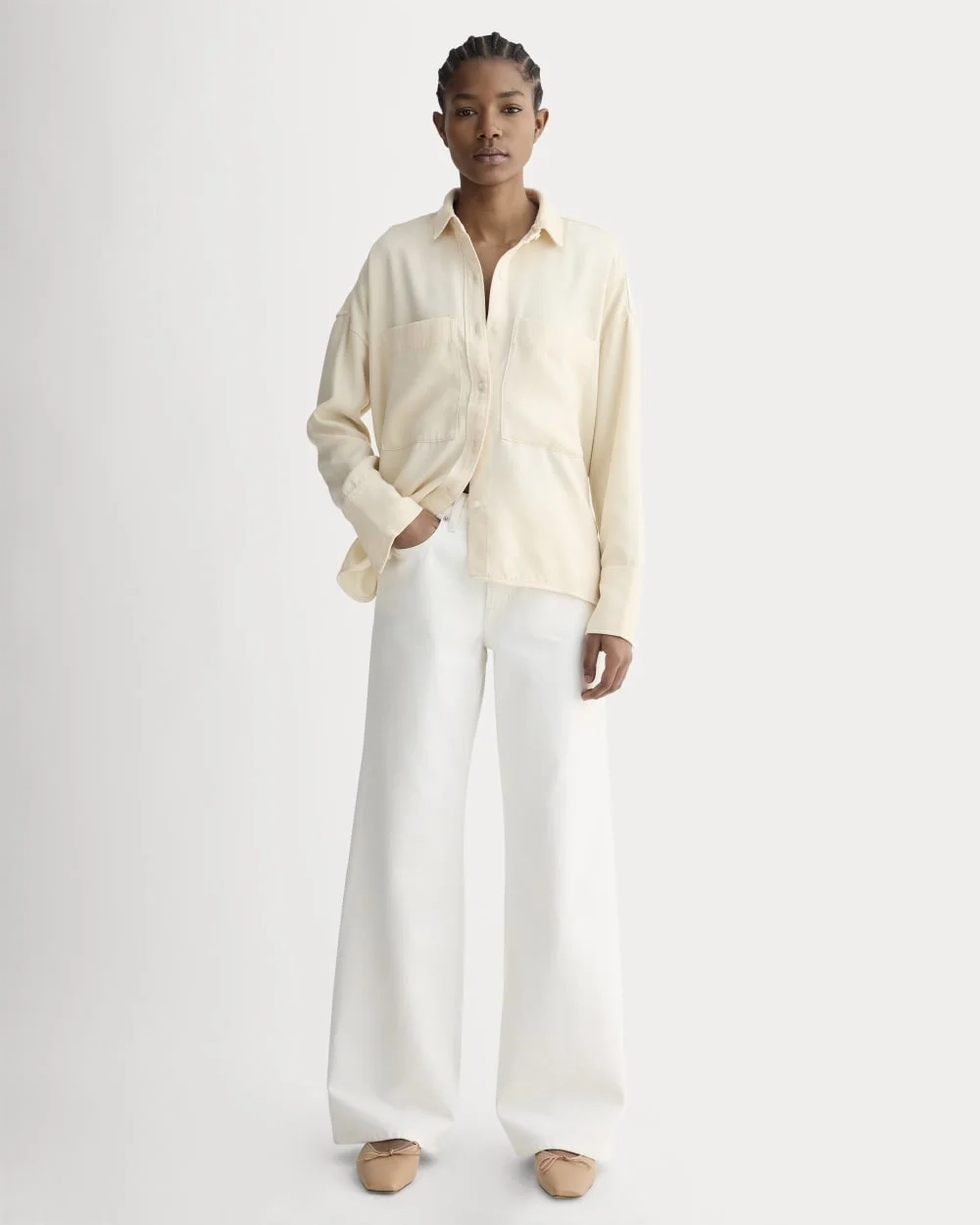 The Boxy Overshirt in Buttersoft | Parchment (2)