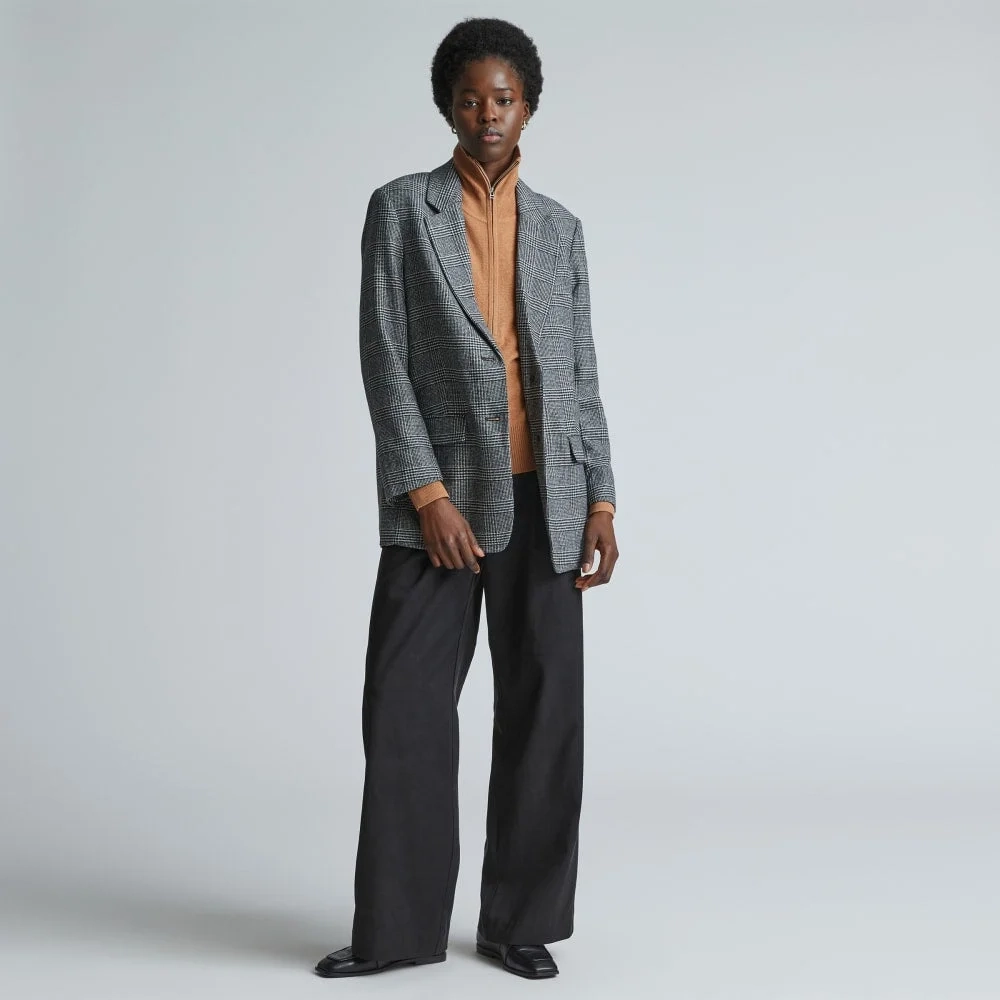 The Oversized Blazer in Wool | Glen Plaid (2)