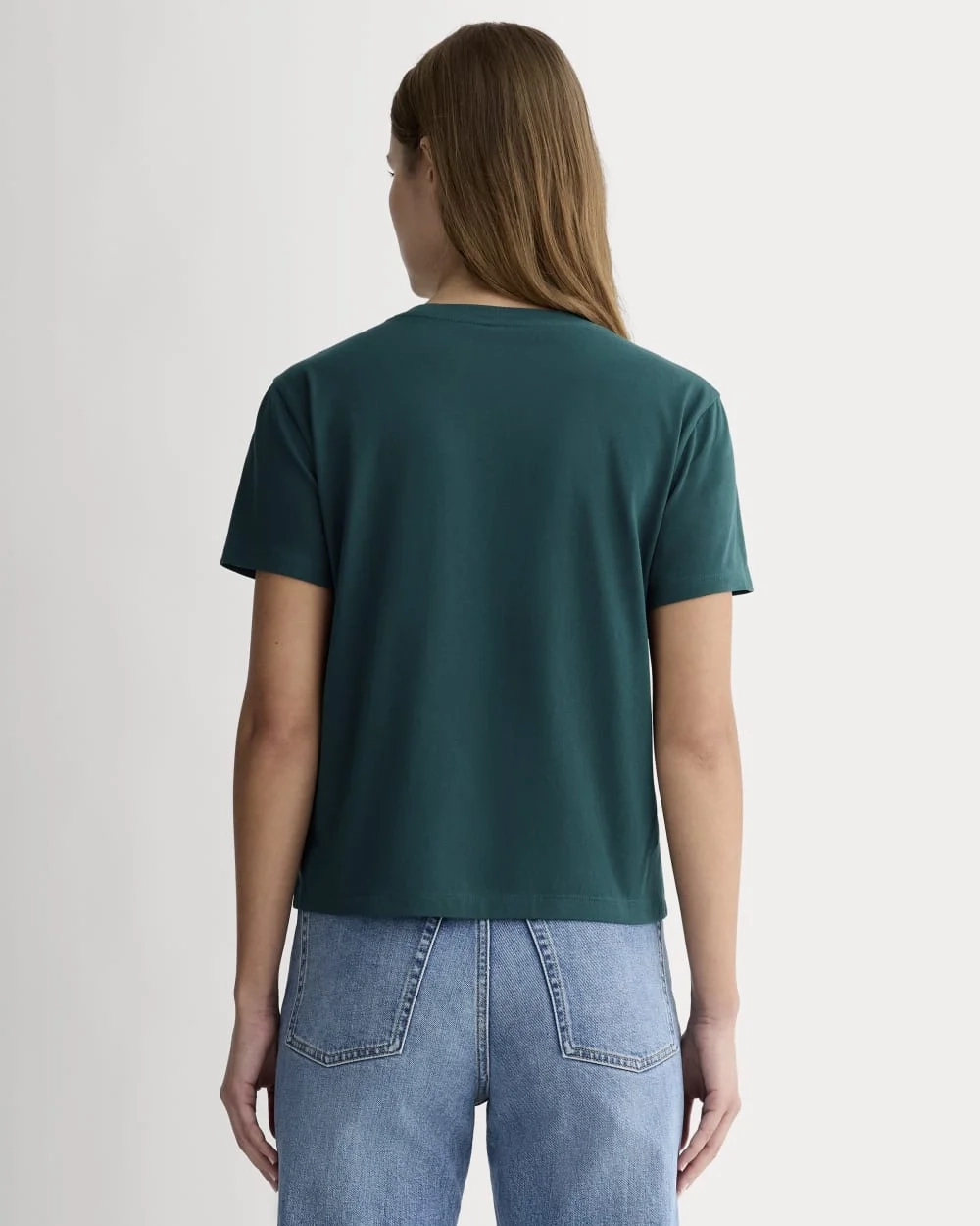 The Box-Cut Tee in Essential Cotton | Dark Sea | No Pocket (2)