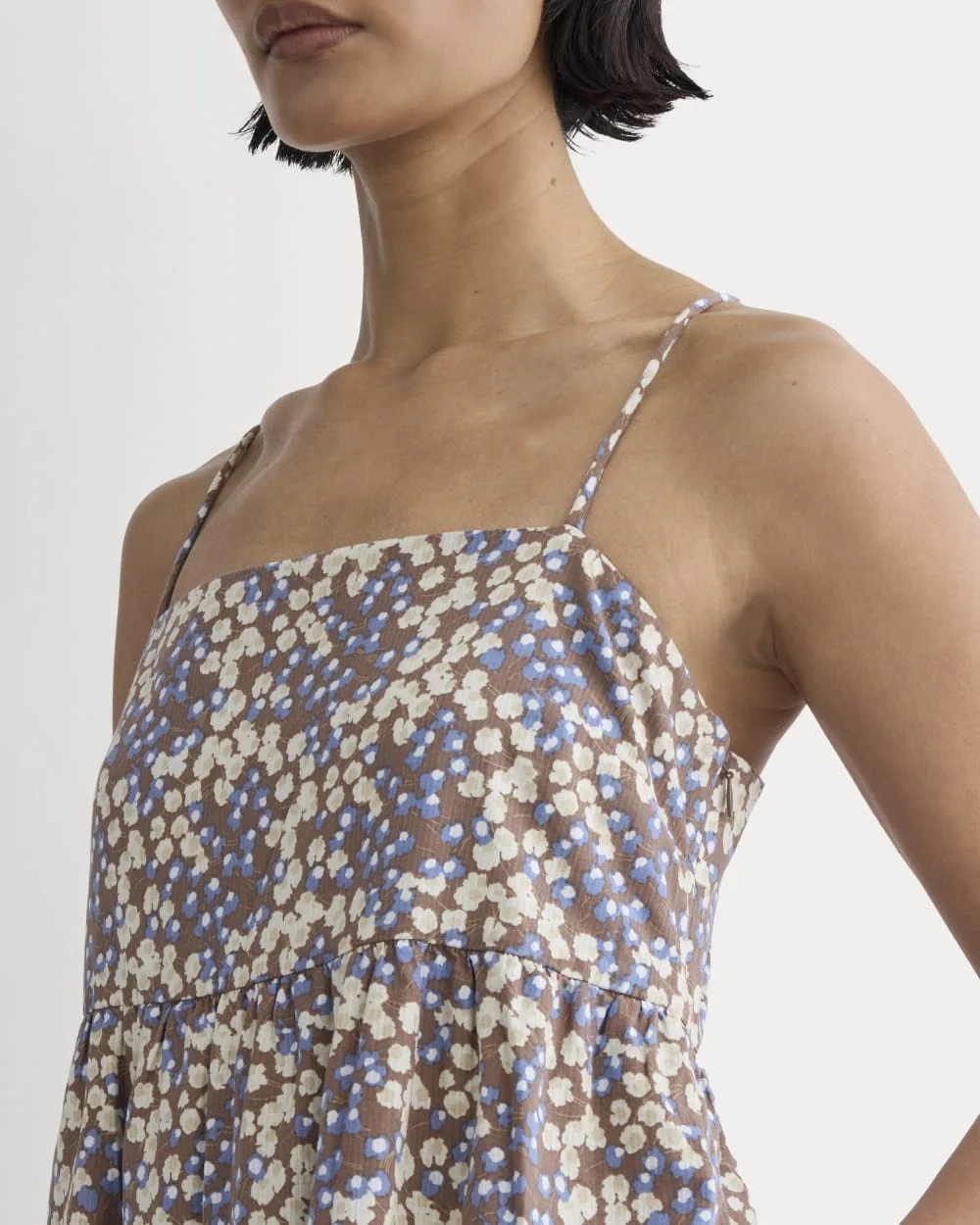 The Gauze Tiered Dress | Mocha Floral (2)