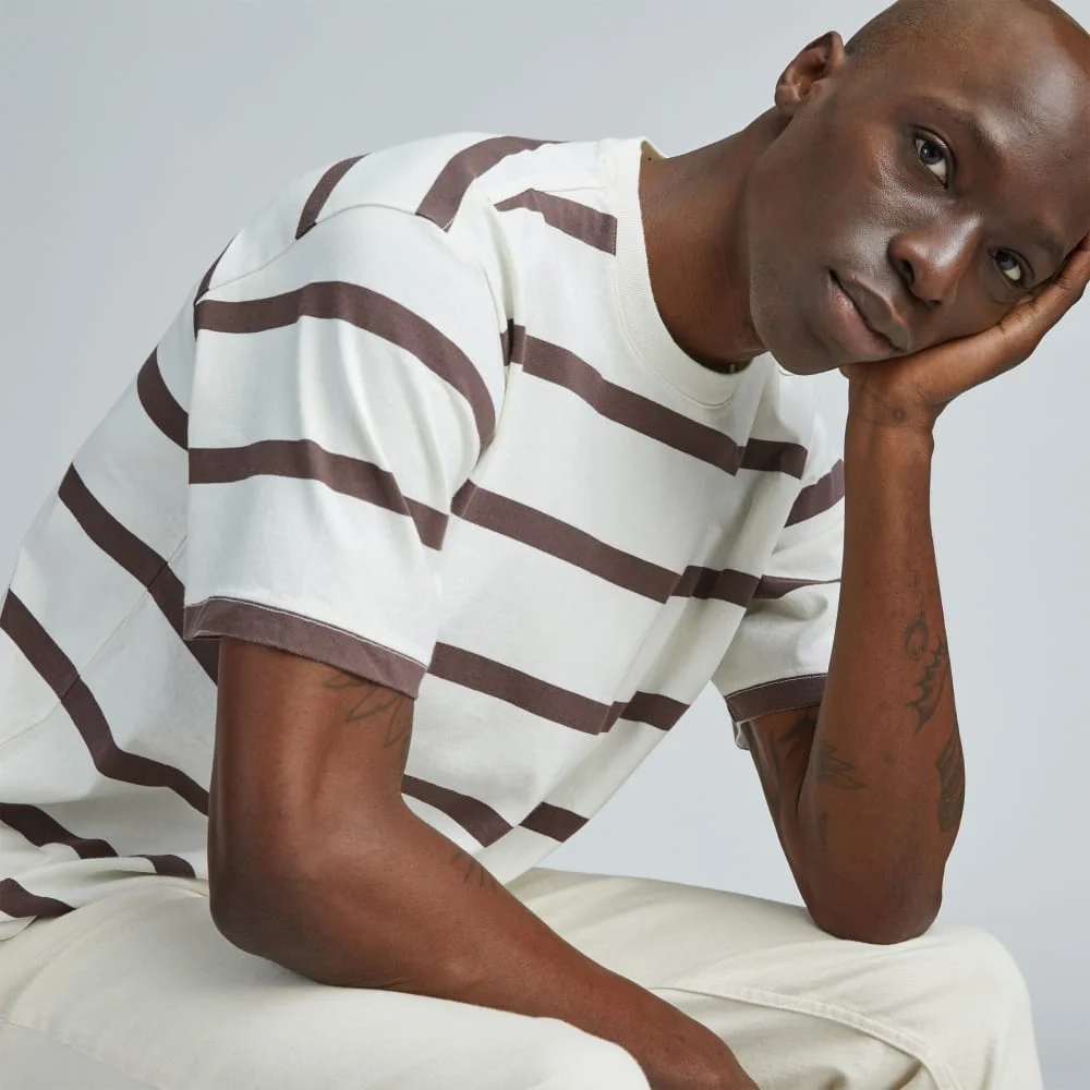 The Premium-Weight Relaxed Crew | Uniform | Chocolate Brown / Canvas Tan (2)