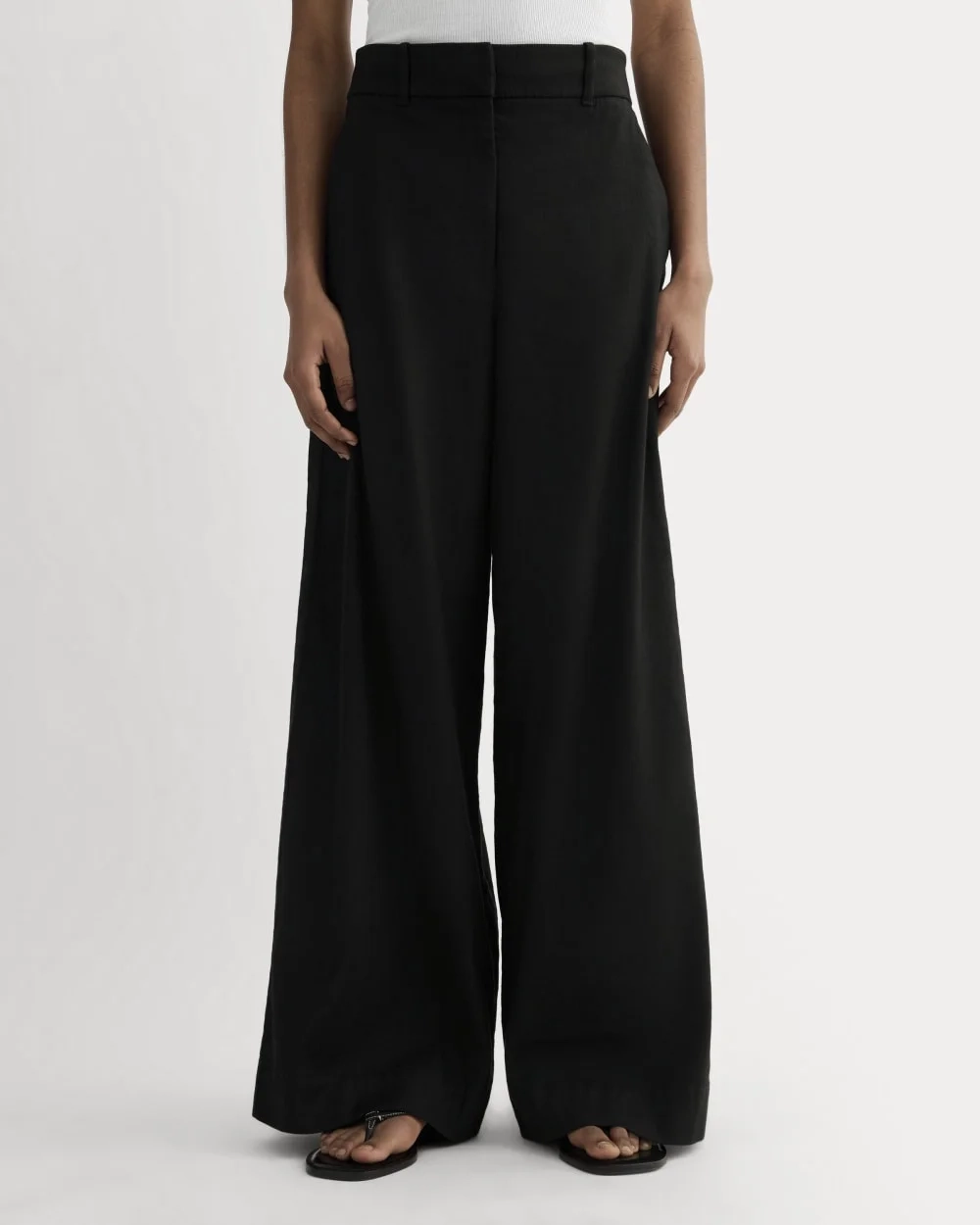 The Wide-Leg Pant in Stretch Linen | Black (2)