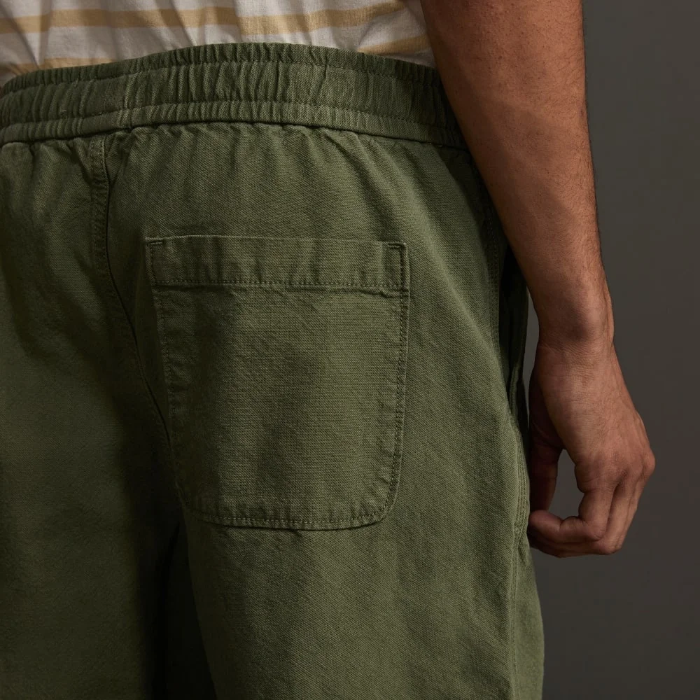 The Canvas Organic Cotton Drawstring Pant | Forest Green (2)