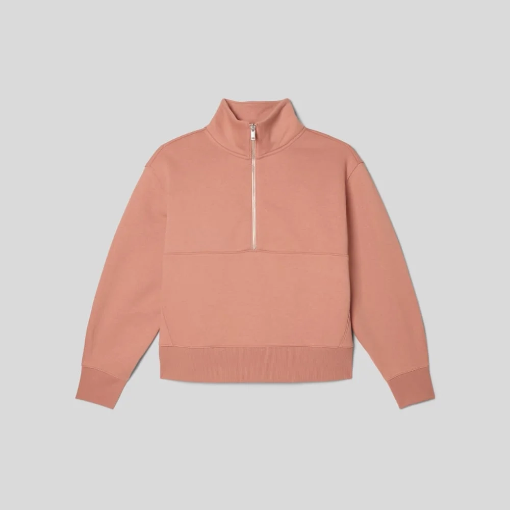The ReTrack Half-Zip Sweatshirt | Light Rose (2)