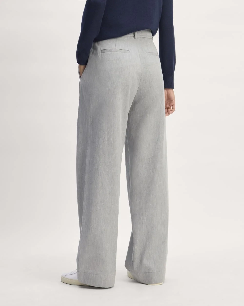 The Draper Pleated Pant in Buttersmooth | Heather Steel | 32" Inseam (2)