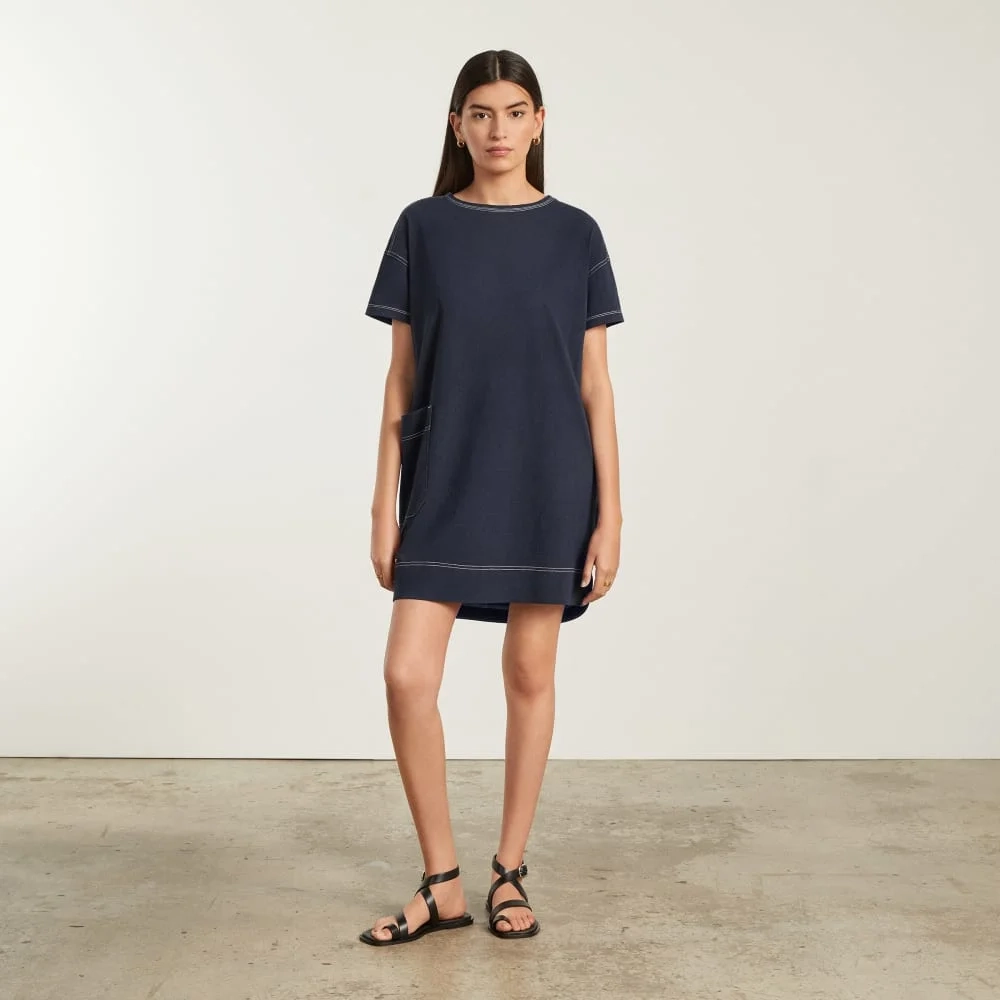 The Oversized Mariner Dress |  Navy / White (2)