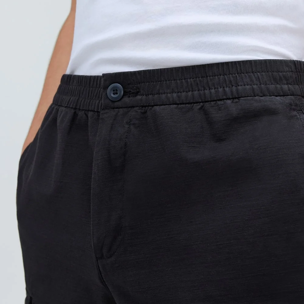 The Cotton Linen Short | Black (2)