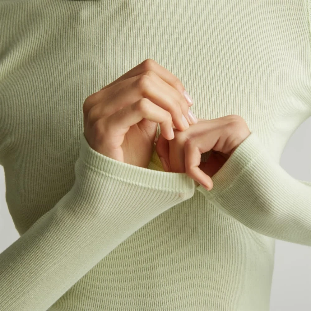 The Pima Micro-Rib Long-Sleeve Crew | Seafoam Green (2)