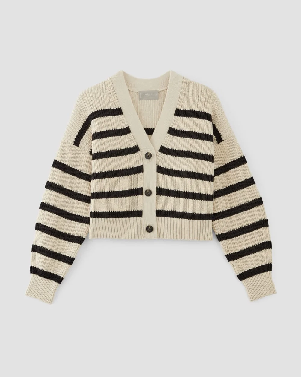 The Boxy Cardigan in Everyday Cotton | Canvas / Black (2)