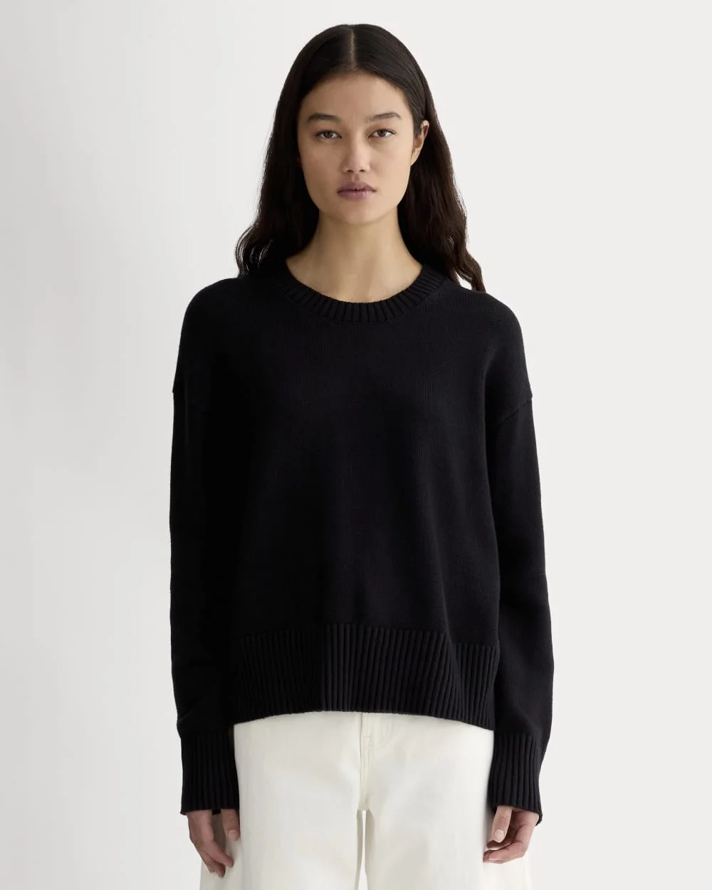 The Boxy Sweater in Everyday Cotton | Black