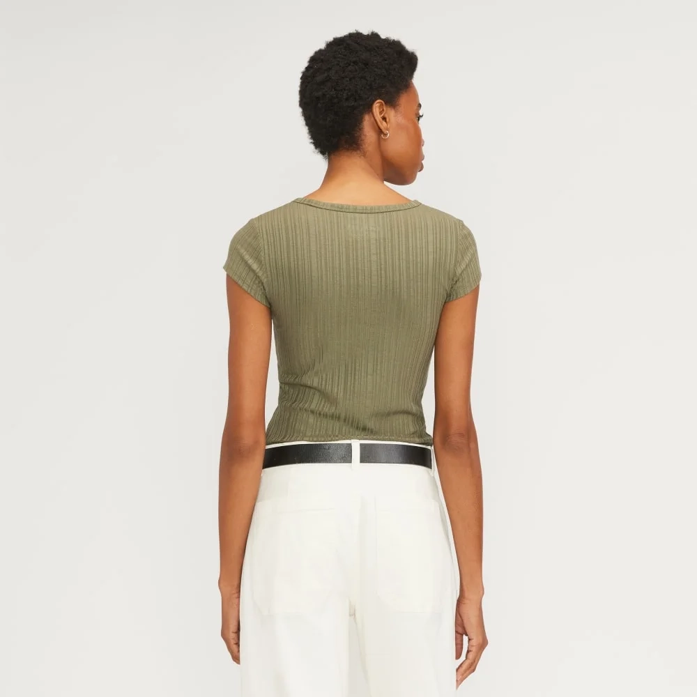 The Rib Soft Knit Scoop-Neck Tee | Kalamata (2)