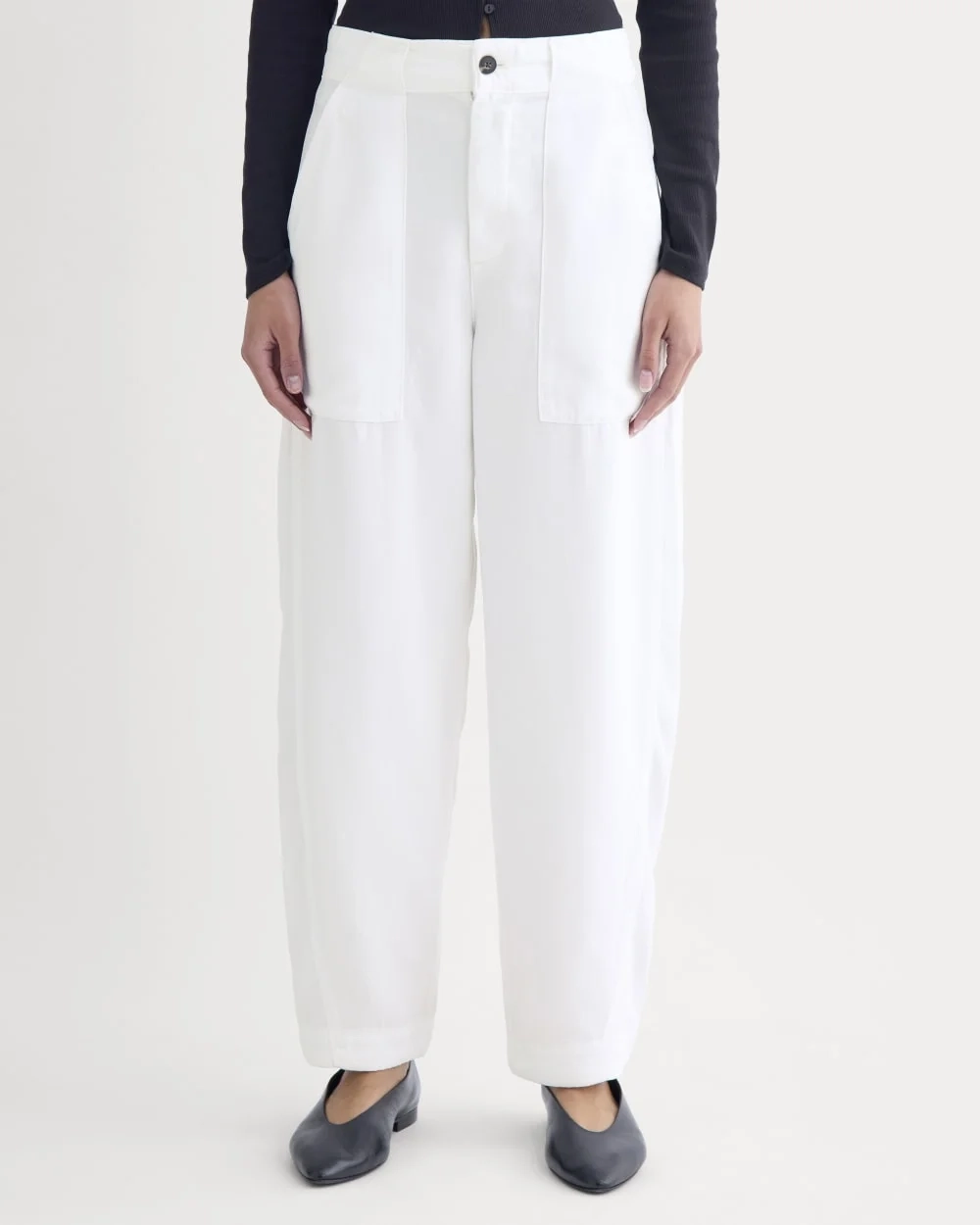 Patch Pocket Ballon Pant in Buttersoft | White (2)